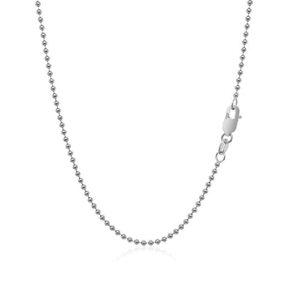 14k White Gold Bead Chain 1.5mm | Richard Cannon Jewelry