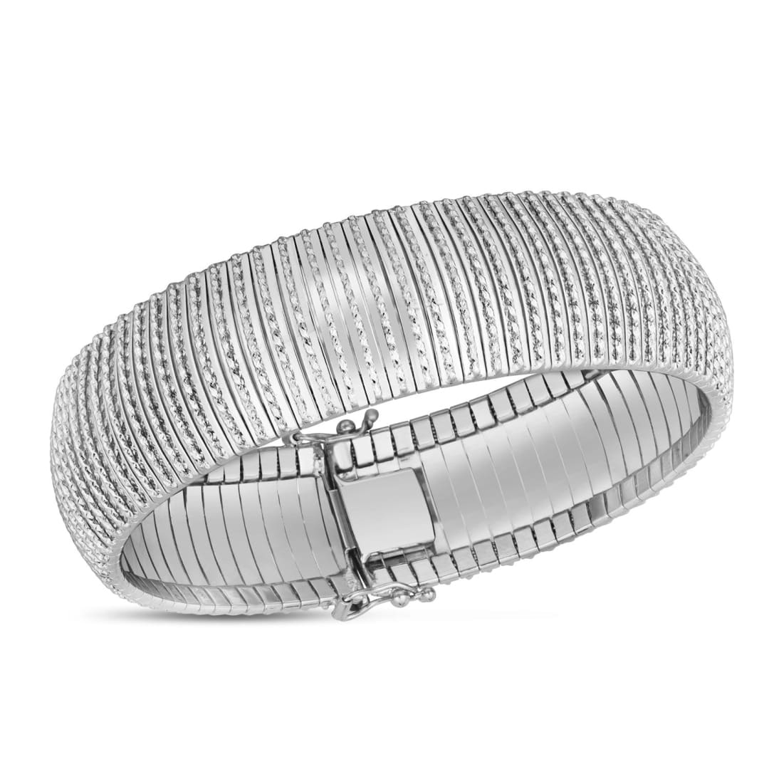 14k White Gold Bold Diamante Flex Bracelet | Richard Cannon Jewelry