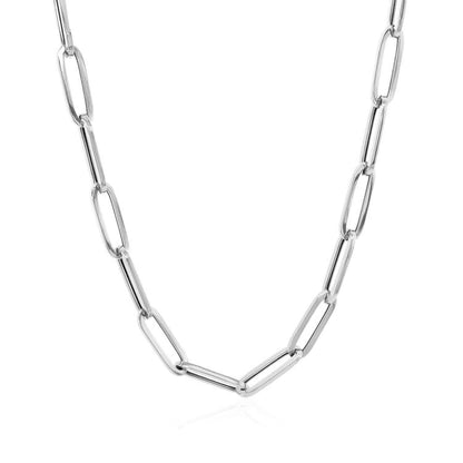 14k White Gold Bold Paperclip Chain (4.20 mm) | Richard Cannon Jewelry