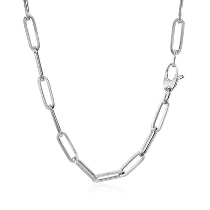 14k White Gold Bold Paperclip Chain (4.20 mm) | Richard Cannon Jewelry