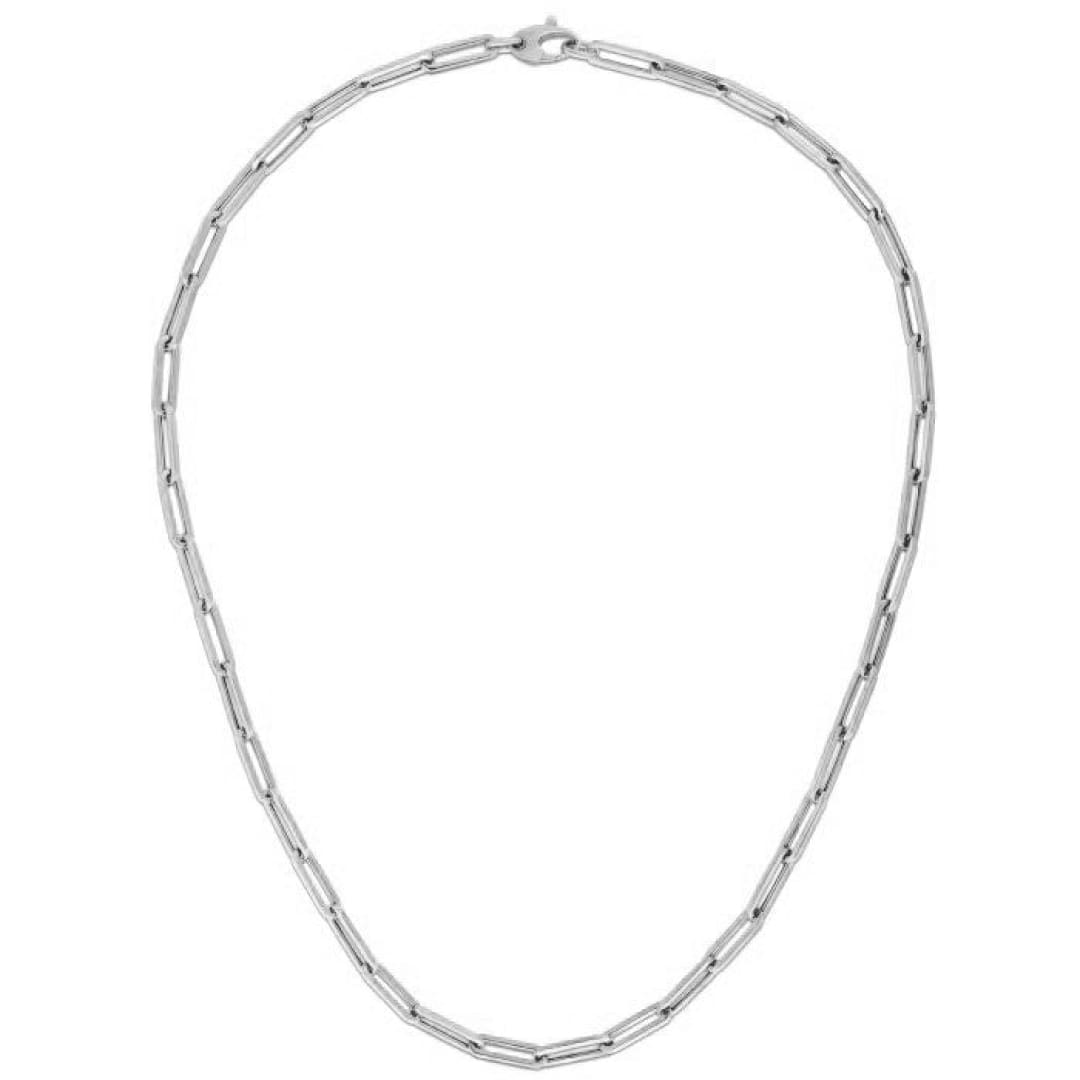 14k White Gold Bold Paperclip Chain (4.20 mm) | Richard Cannon Jewelry