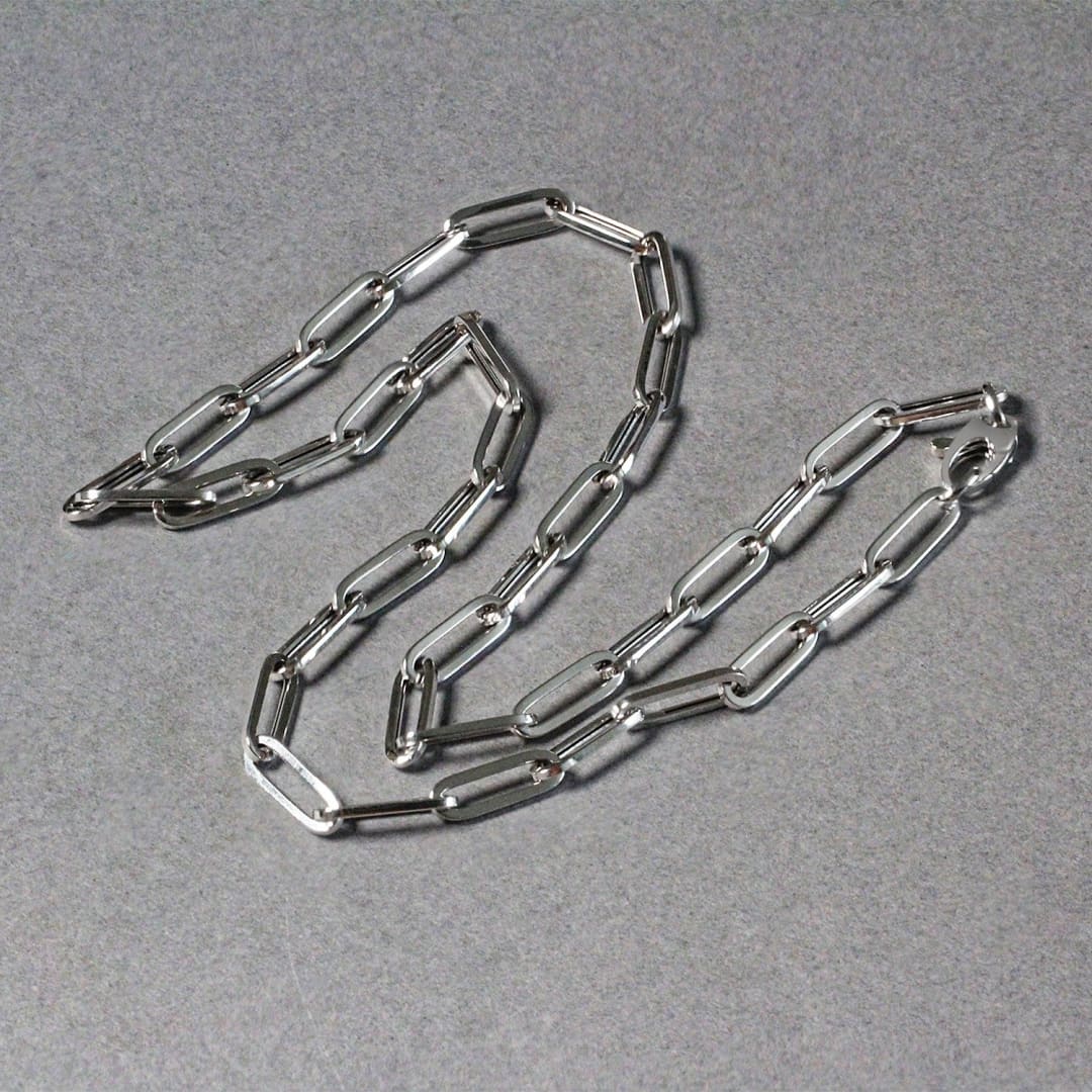 14k White Gold Bold Paperclip Chain (4.20 mm) | Richard Cannon Jewelry