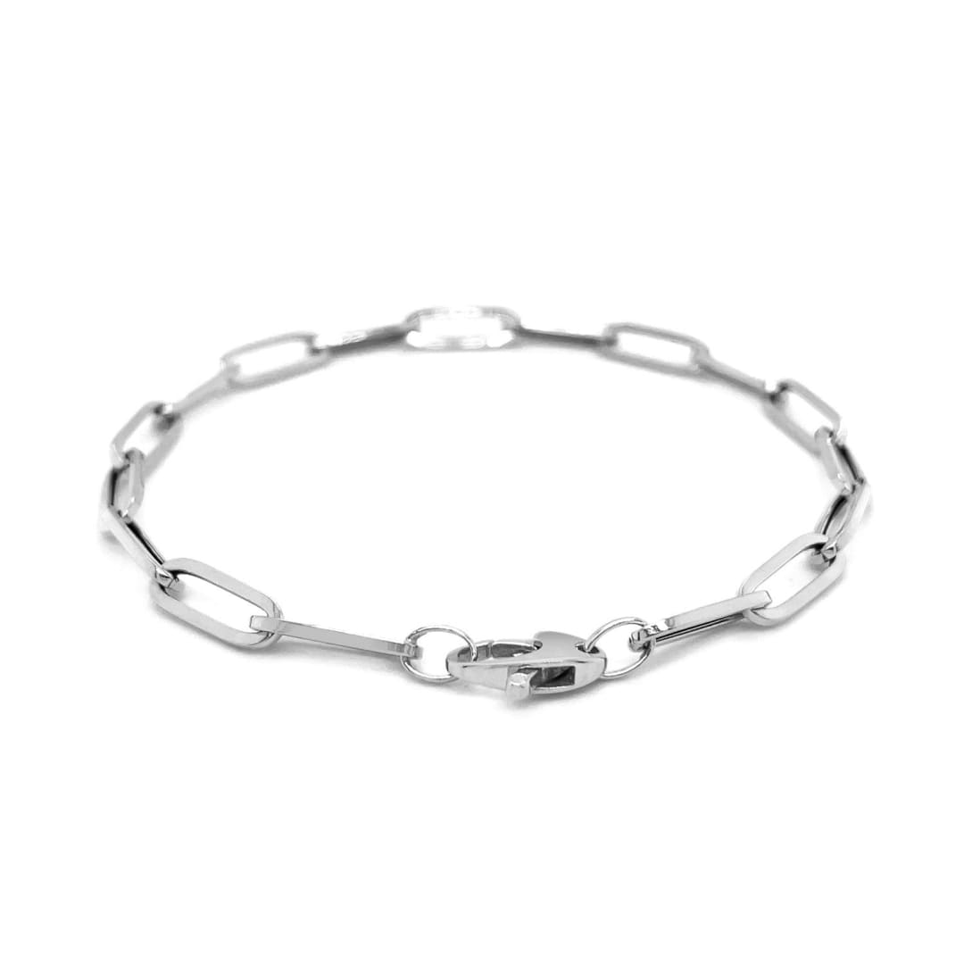 14K White Gold Bold Paperclip Chain Bracelet | Richard Cannon Jewelry