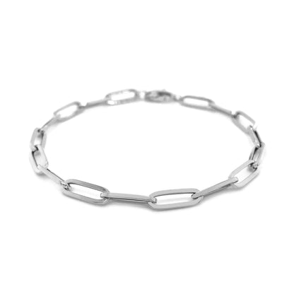 14K White Gold Bold Paperclip Chain Bracelet | Richard Cannon Jewelry