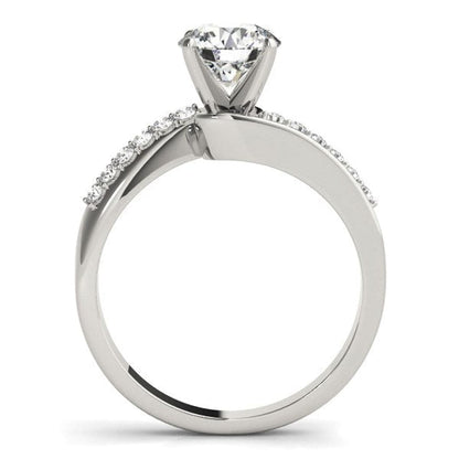 14k White Gold Bypass Round Pronged Diamond Engagement Ring (1 5/8 cttw) | Richard Cannon