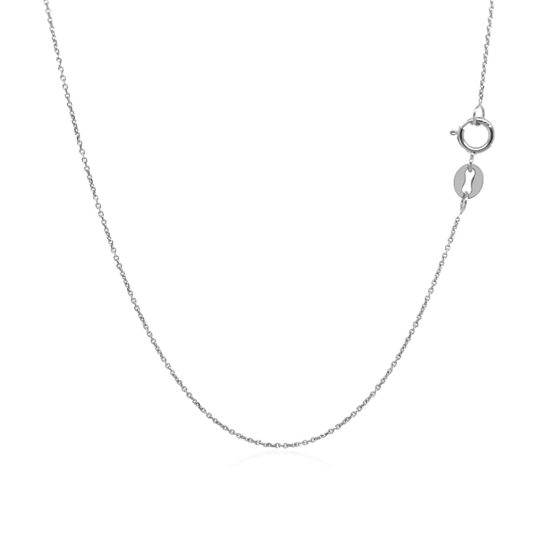 14k White Gold Cable Link Chain 0.5mm | Richard Cannon Jewelry