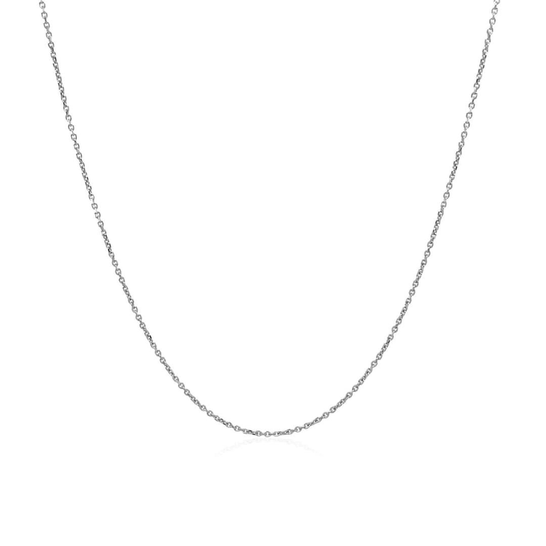 14k White Gold Cable Link Chain 0.5mm | Richard Cannon Jewelry