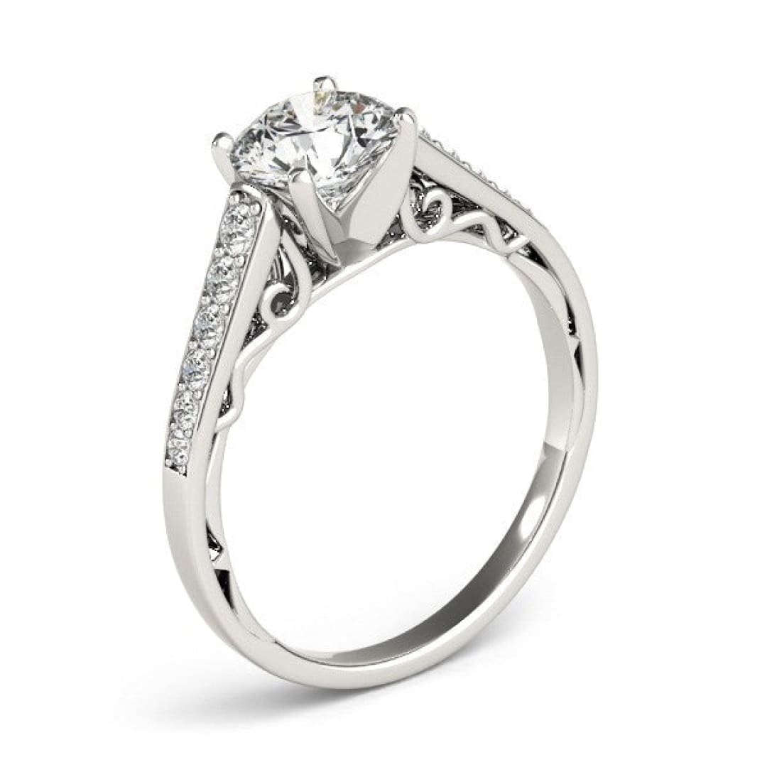 14k White Gold Cathedral Design Diamond Engagement Ring (1 1/4 cttw) | Richard Cannon