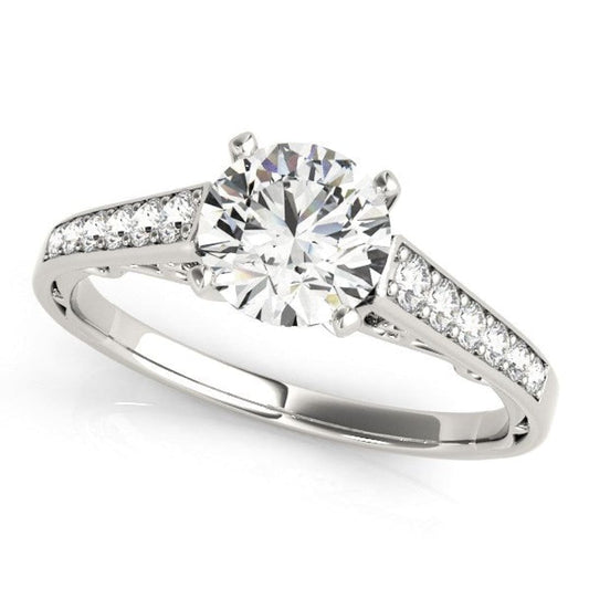 14k White Gold Cathedral Design Diamond Engagement Ring (1 1/4 cttw) | Richard Cannon