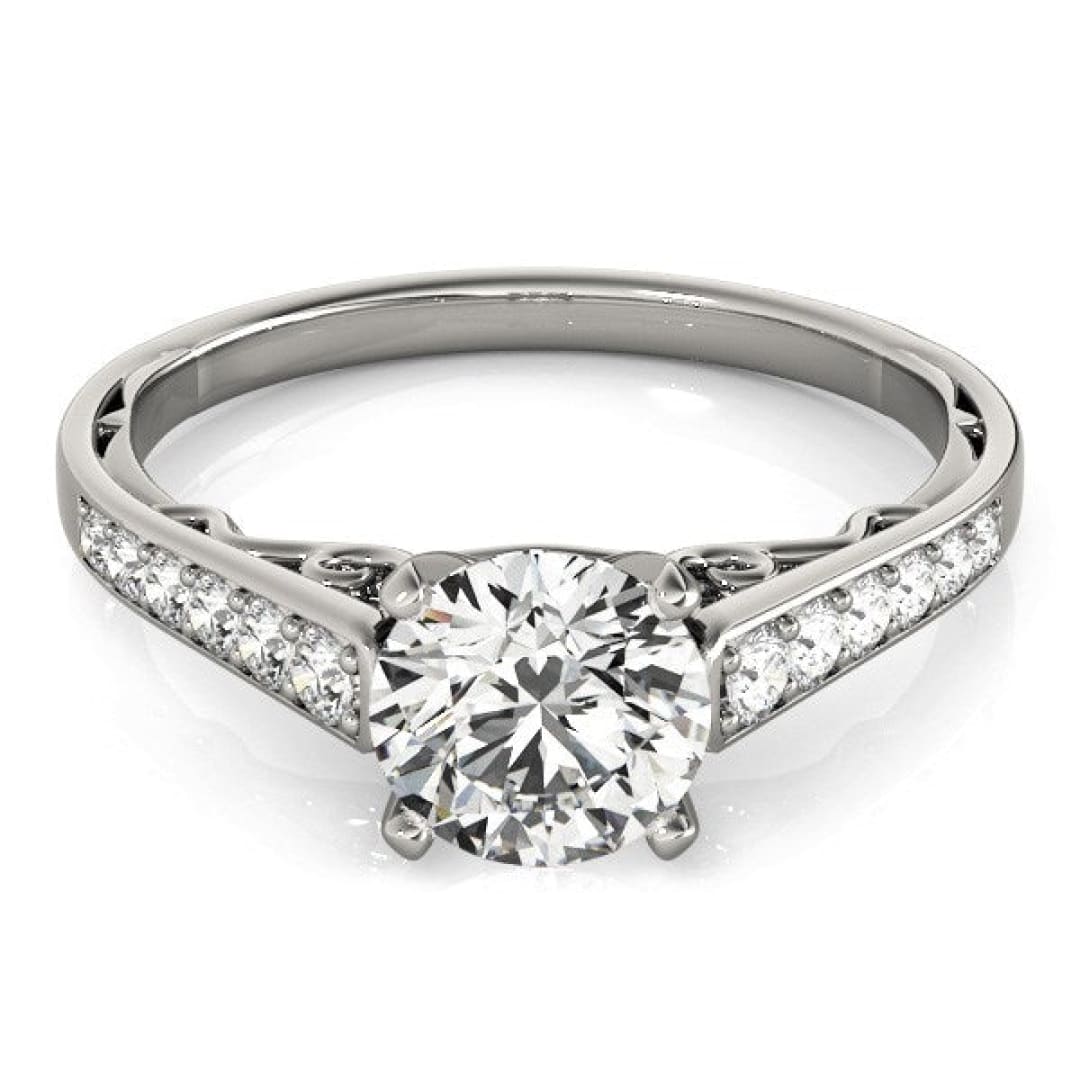 14k White Gold Cathedral Design Diamond Engagement Ring (1 1/4 cttw) | Richard Cannon