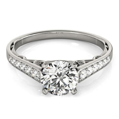 14k White Gold Cathedral Design Diamond Engagement Ring (1 1/4 cttw) | Richard Cannon