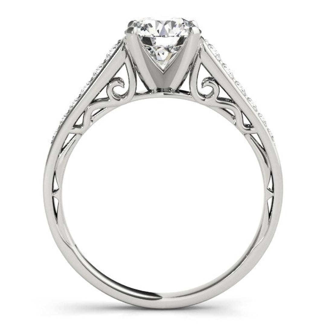 14k White Gold Cathedral Design Diamond Engagement Ring (1 1/4 cttw) | Richard Cannon