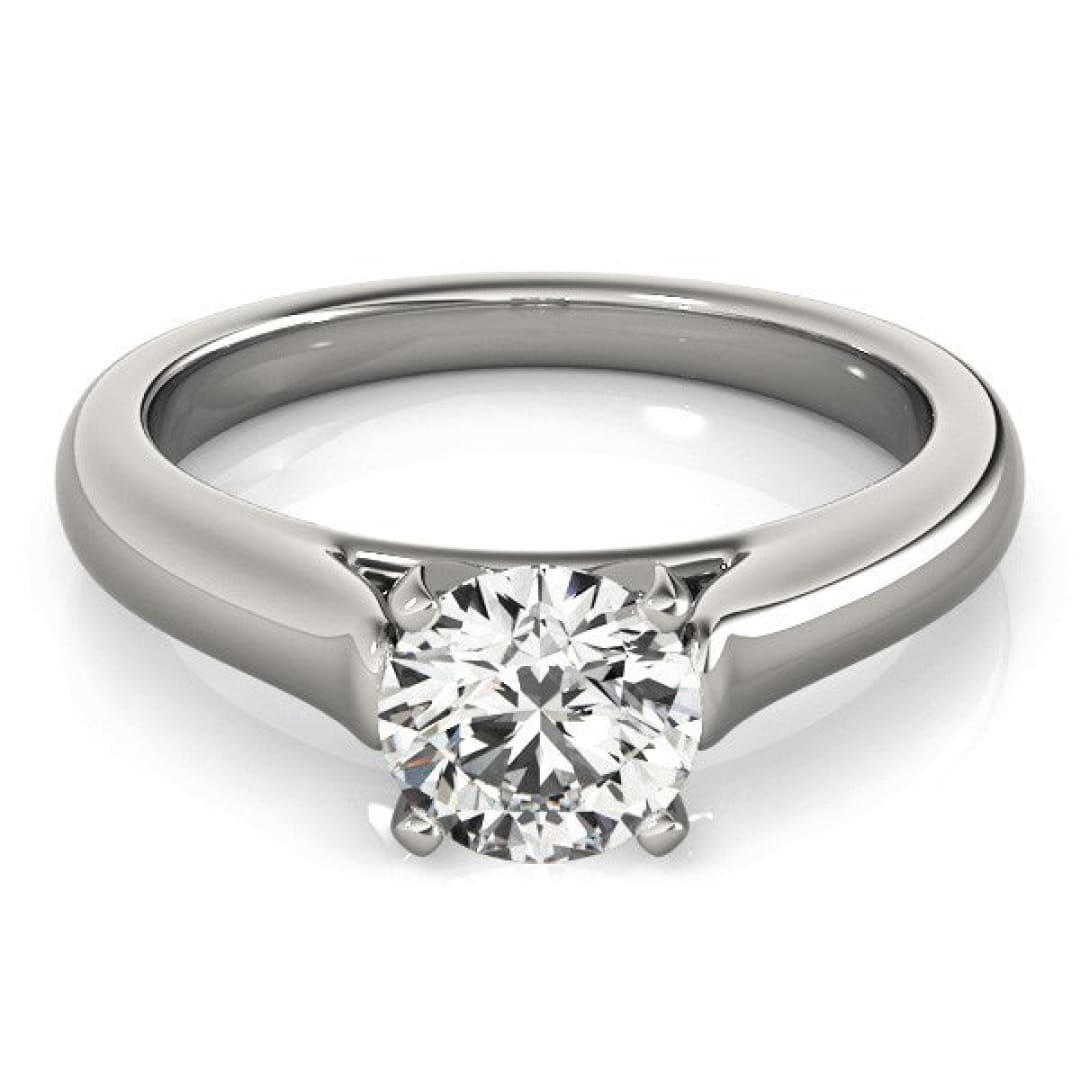 14k White Gold Cathedral Design Solitaire Diamond Engagement Ring (1 cttw) | Richard