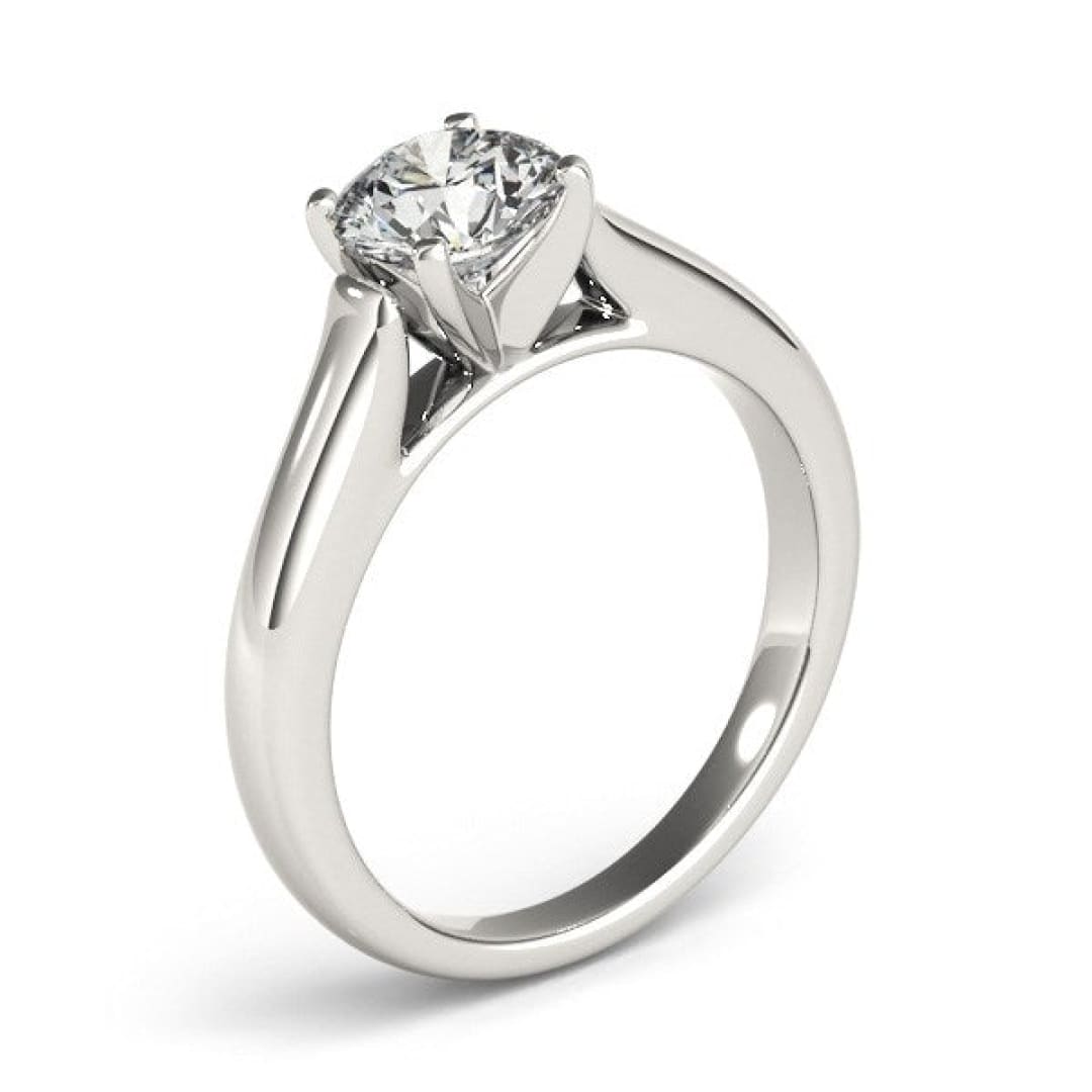 14k White Gold Cathedral Design Solitaire Diamond Engagement Ring (1 cttw) | Richard