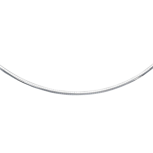 14k White Gold Chain in a Classic Omega Design (4 mm) | Richard Cannon Jewelry