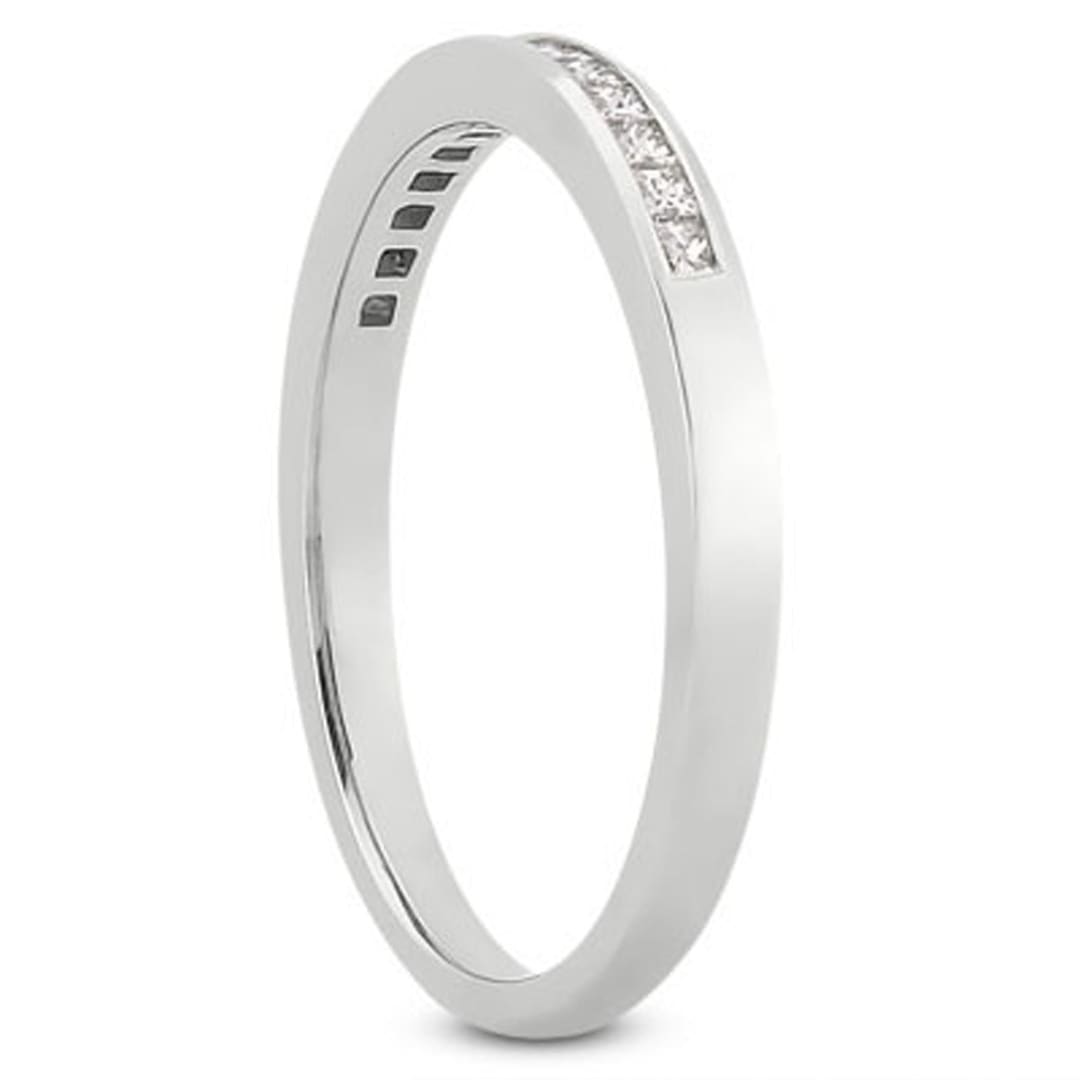 14k White Gold Channel Set Princess Diamond Wedding Ring Band | Richard Cannon Jewelry