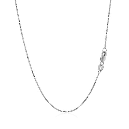 14k White Gold Classic Box Chain 0.7mm | Richard Cannon Jewelry