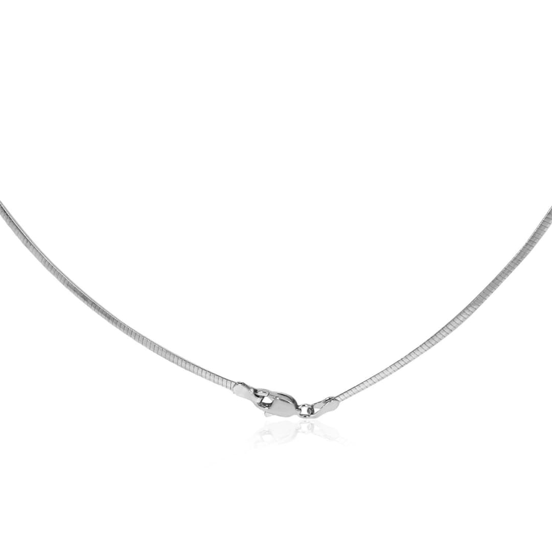 14k White Gold Classic Omega Style Chain (2 mm) | Richard Cannon Jewelry