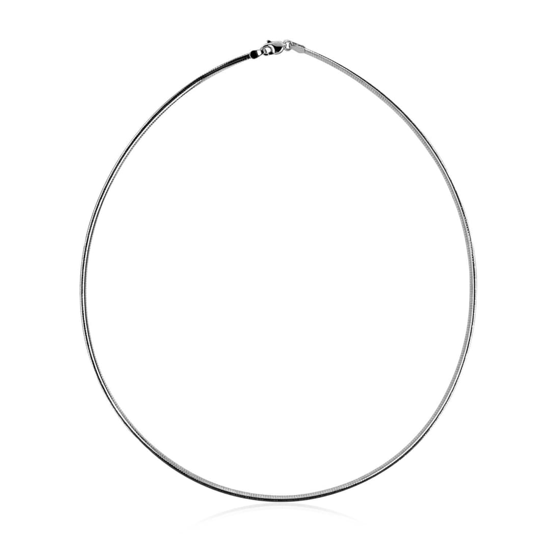 14k White Gold Classic Omega Style Chain (2 mm) | Richard Cannon Jewelry