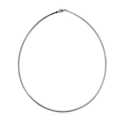 14k White Gold Classic Omega Style Chain (2 mm) | Richard Cannon Jewelry