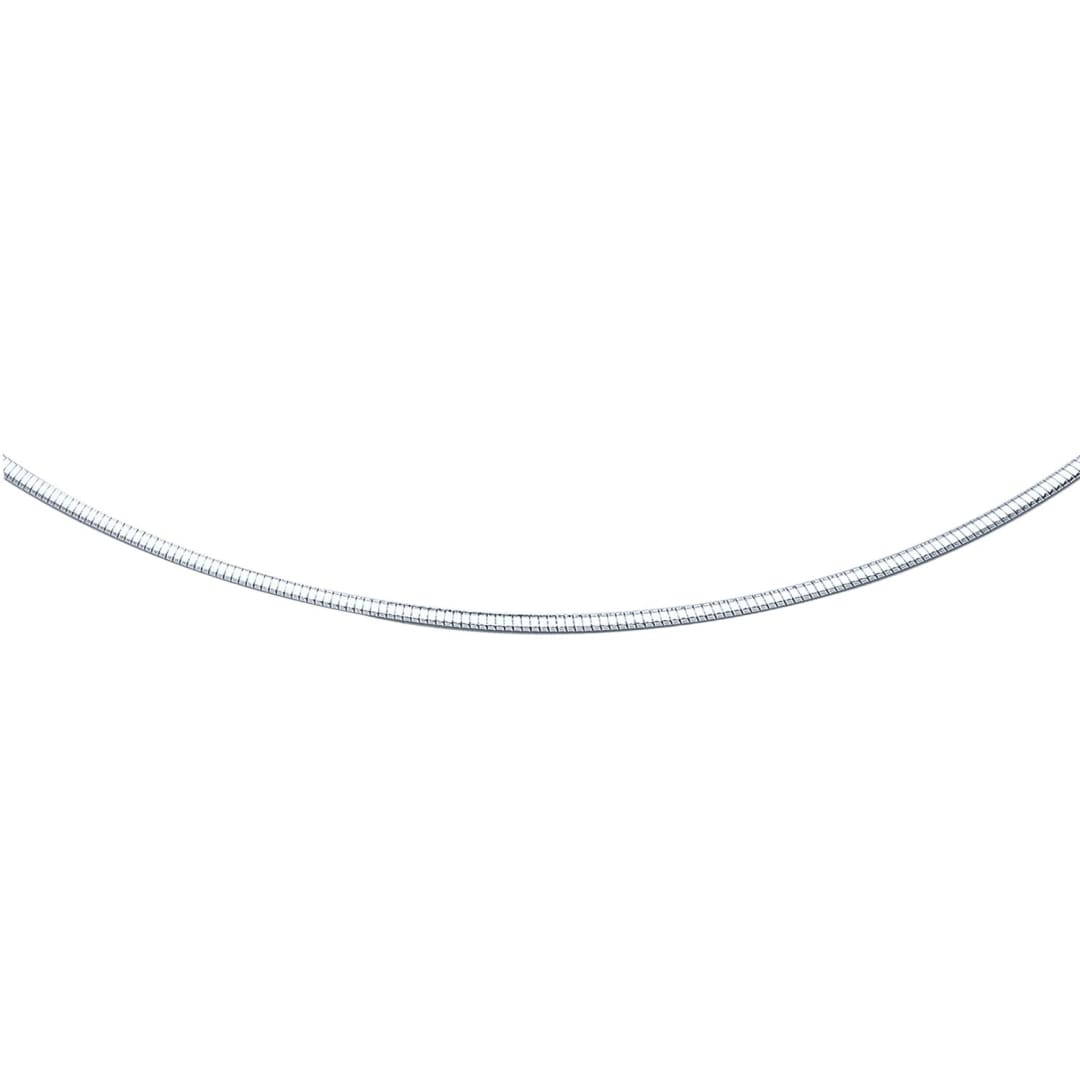 14k White Gold Classic Omega Style Chain (2 mm) | Richard Cannon Jewelry