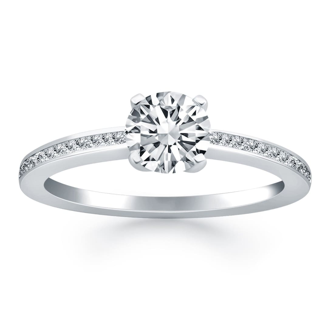 14k White Gold Classic Pave Diamond Band Engagement Ring | Richard Cannon Jewelry