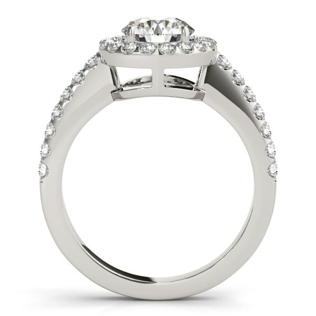 14k White Gold Classic with Pave Halo Diamond Engagement Ring (1 1/2 cttw) | Richard