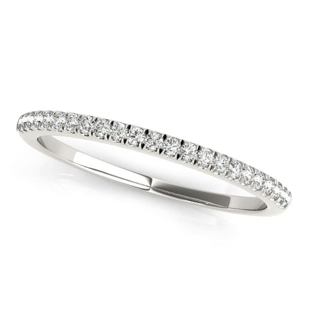 14k White Gold Classic Pave Set Diamond Wedding Band (1/8 cttw) | Richard Cannon Jewelry