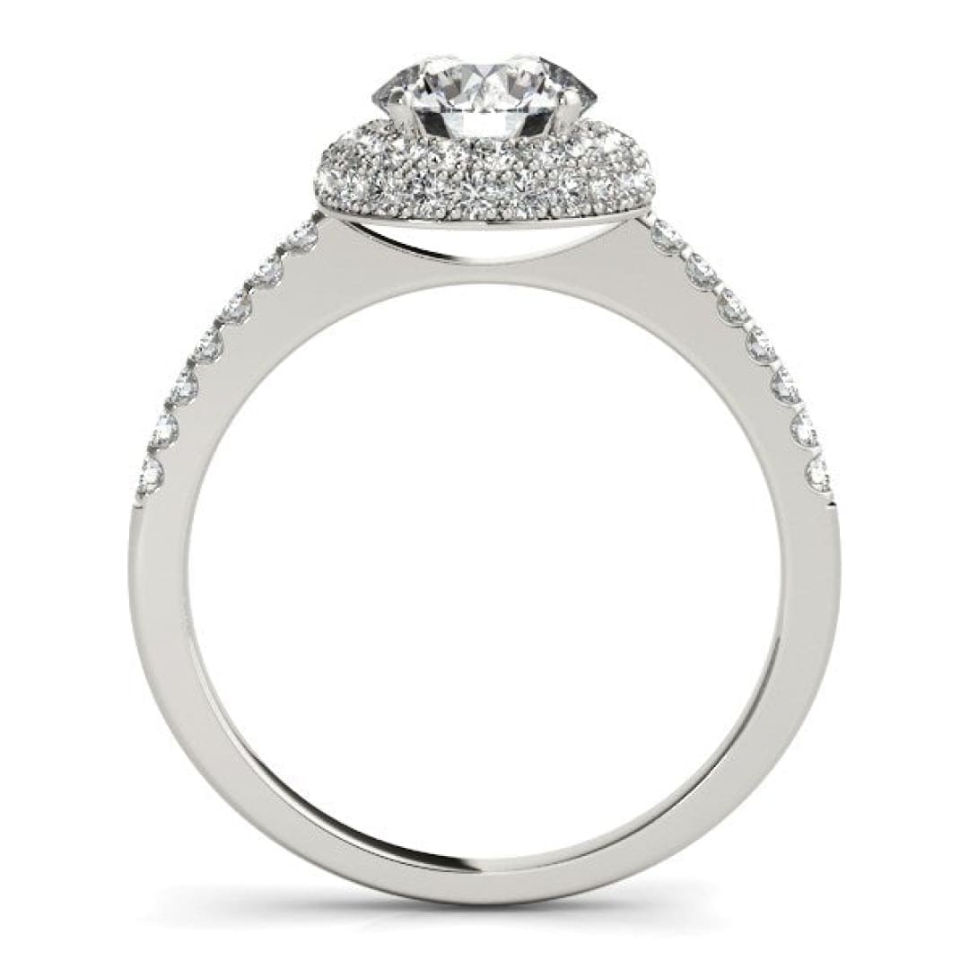 14k White Gold Classic Round Diamond Pave Design Engagement Ring (1 1/2 cttw) | Richard