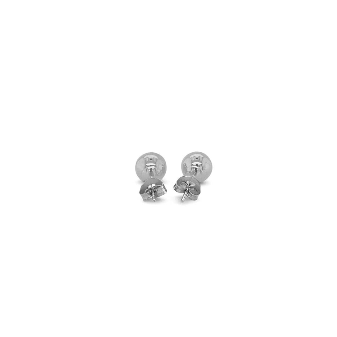 14k White Gold Classic Round Stud Earrings (6.0 mm) | Richard Cannon Jewelry