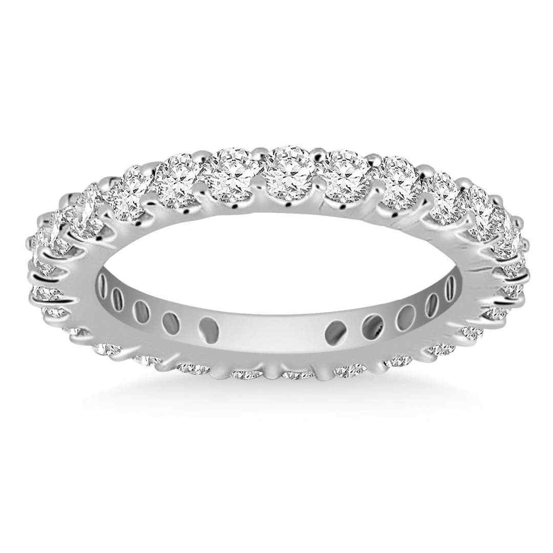 14k White Gold Common Prong Round Diamond Eternity Ring | Richard Cannon Jewelry