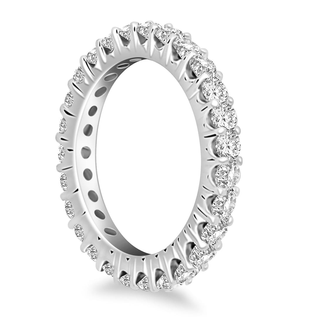 14k White Gold Common Prong Round Diamond Eternity Ring | Richard Cannon Jewelry