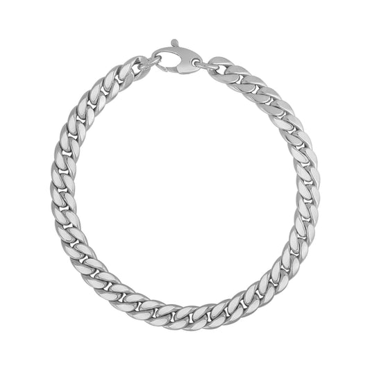 14K White Gold Cuban Link Bracelet | Richard Cannon Jewelry