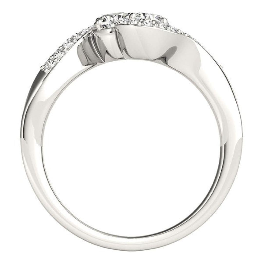 14k White Gold Curved Band Style Two Diamond Ring (5/8 cttw) | Richard Cannon Jewelry