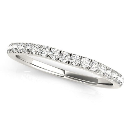 14k White Gold Curved Style Diamond Wedding Ring (1/3 cttw) | Richard Cannon Jewelry