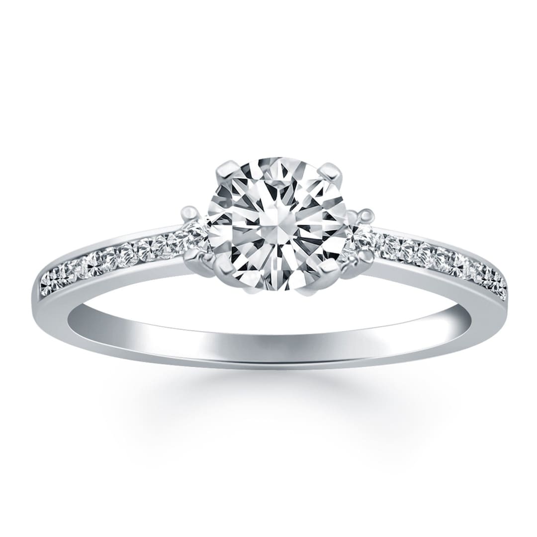 14k White Gold Diamond Accent Engagement Ring | Richard Cannon Jewelry