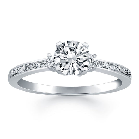 14k White Gold Diamond Accent Engagement Ring | Richard Cannon Jewelry