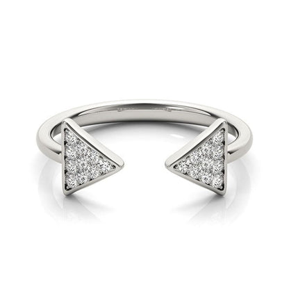 14k White Gold Diamond Arrowhead Open Ring (1/5 cttw) | Richard Cannon Jewelry