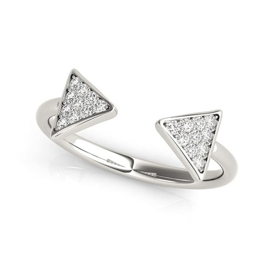 14k White Gold Diamond Arrowhead Open Ring (1/5 cttw) | Richard Cannon Jewelry