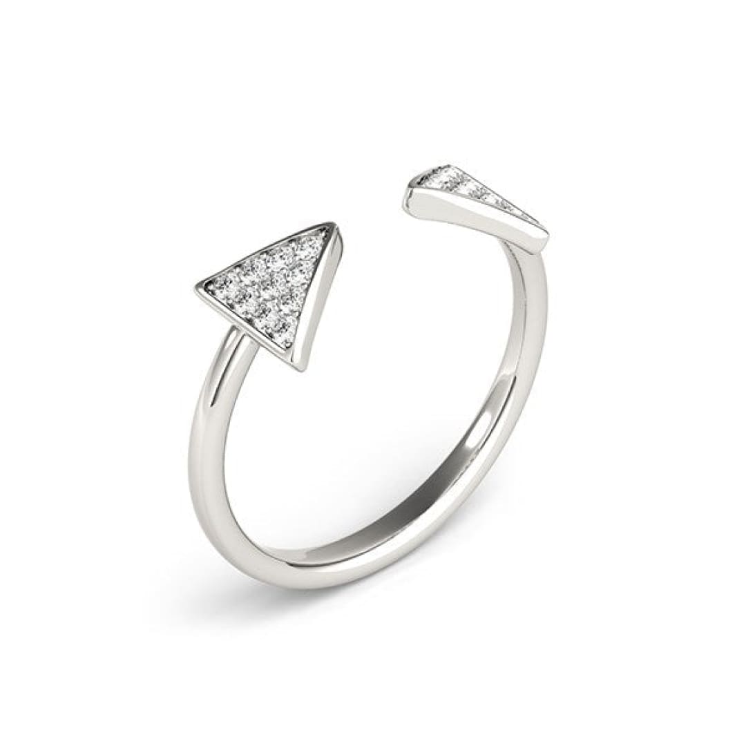 14k White Gold Diamond Arrowhead Open Ring (1/5 cttw) | Richard Cannon Jewelry