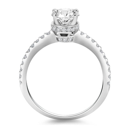 14k White Gold Diamond Collar Engagement Ring | Richard Cannon Jewelry