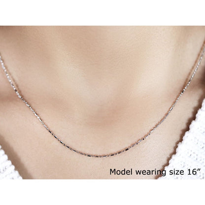 14k White Gold Diamond-Cut Alternating Bead Chain 1.2mm | Richard Cannon Jewelry