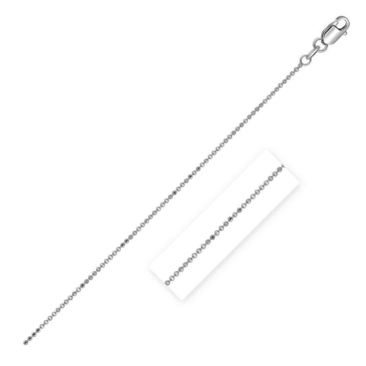 14k White Gold Diamond Cut Bead Chain 1.0mm | Richard Cannon Jewelry