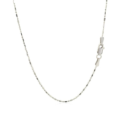 14k White Gold Diamond-Cut Bead Chain 1.0mm | Richard Cannon Jewelry
