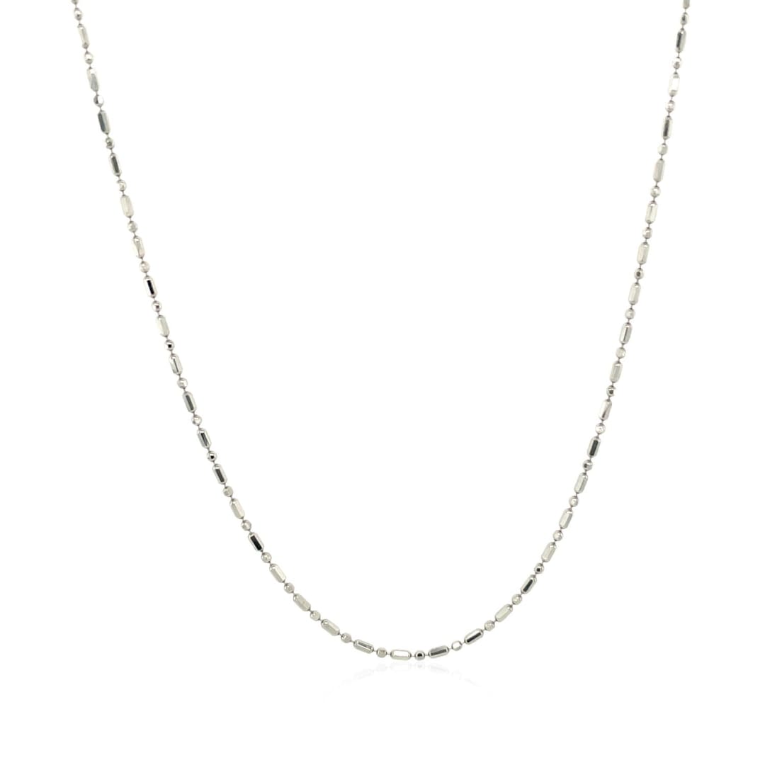 14k White Gold Diamond-Cut Bead Chain 1.0mm | Richard Cannon Jewelry
