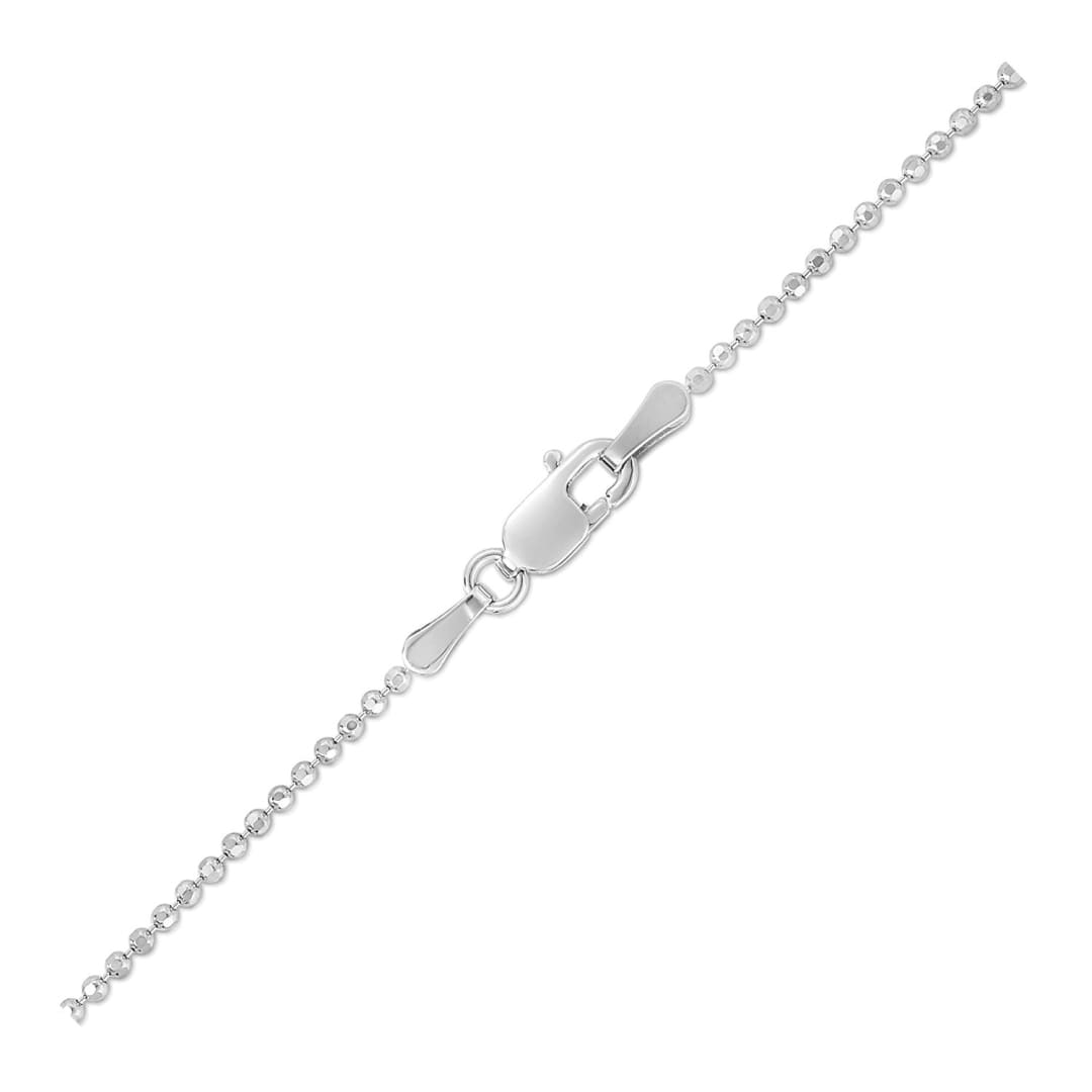 14k White Gold Diamond-Cut Bead Chain 1.2mm | Richard Cannon Jewelry