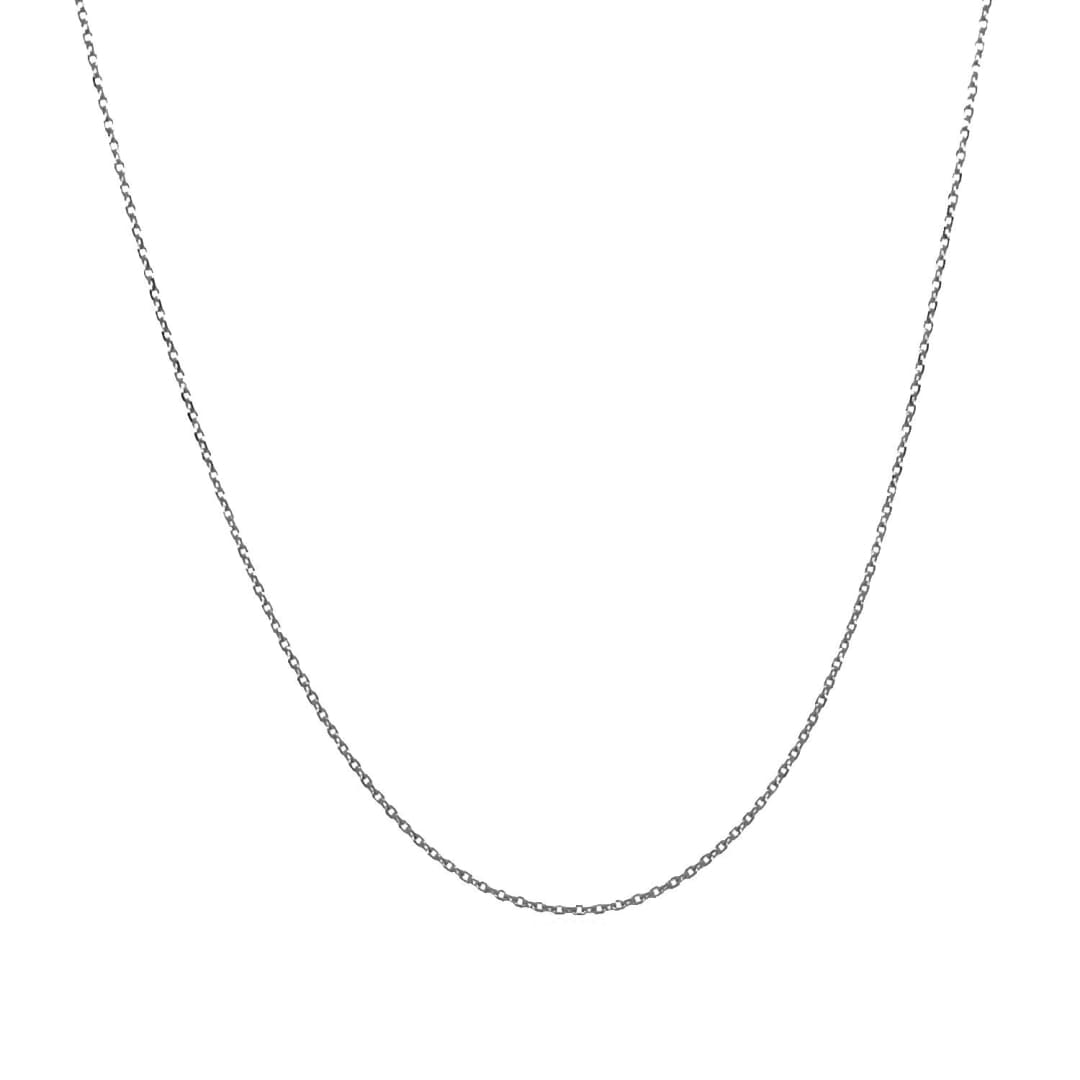 14k White Gold Diamond Cut Cable Link Chain 0.7mm | Richard Cannon Jewelry