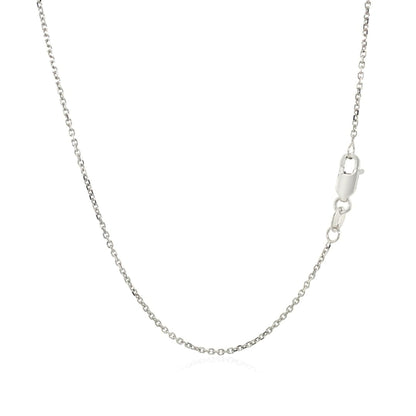 14k White Gold Diamond Cut Cable Link Chain 1.1mm | Richard Cannon Jewelry