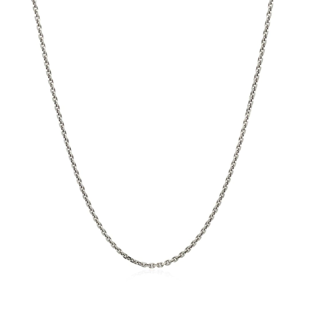 14k White Gold Diamond Cut Cable Link Chain 1.4mm | Richard Cannon Jewelry