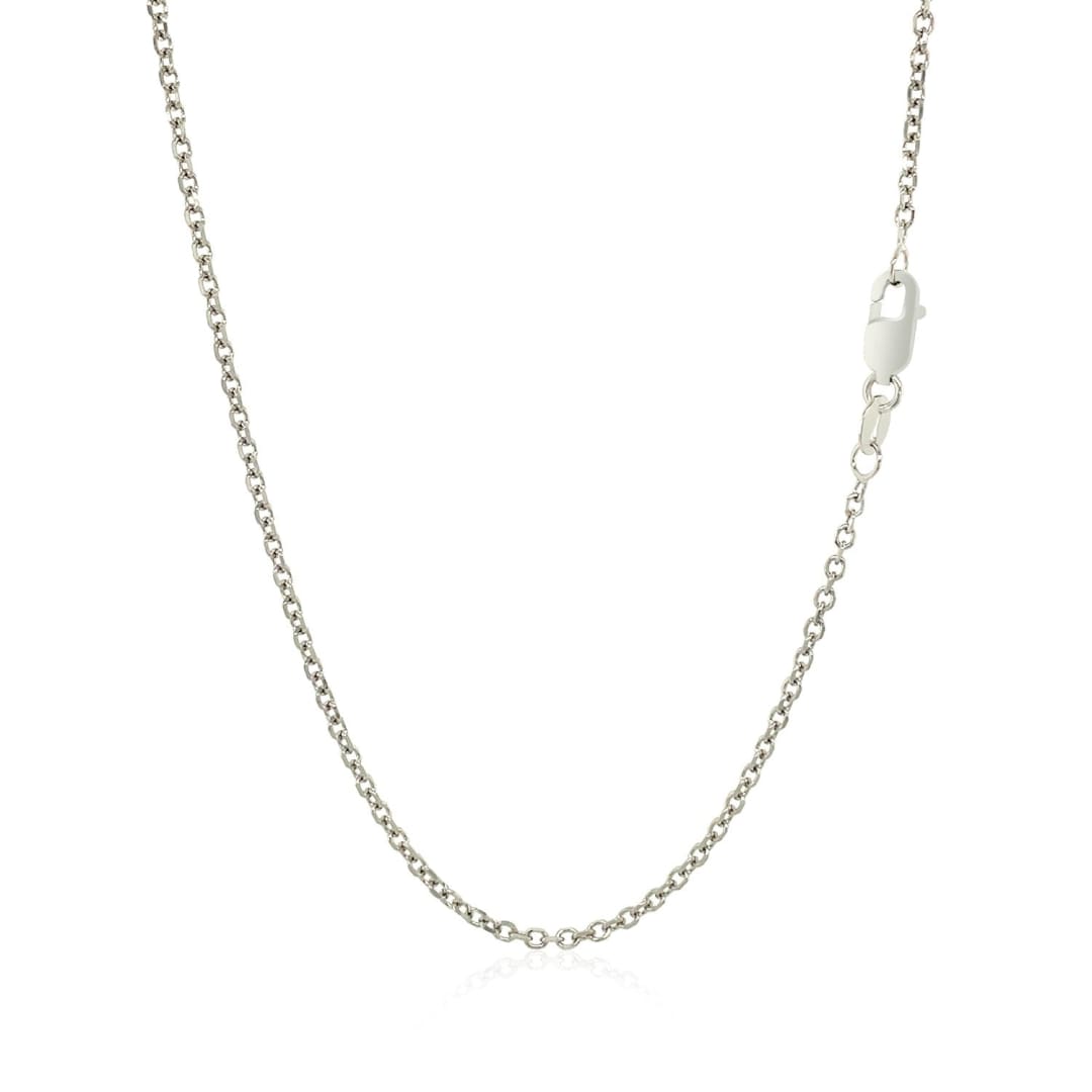 14k White Gold Diamond Cut Cable Link Chain 1.5mm | Richard Cannon Jewelry